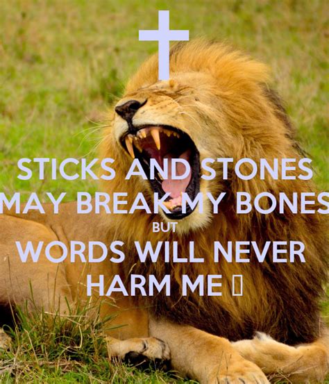 What does the 'sticks and stones' phrase mean? STICKS AND STONES MAY BREAK MY BONES BUT WORDS WILL NEVER ...