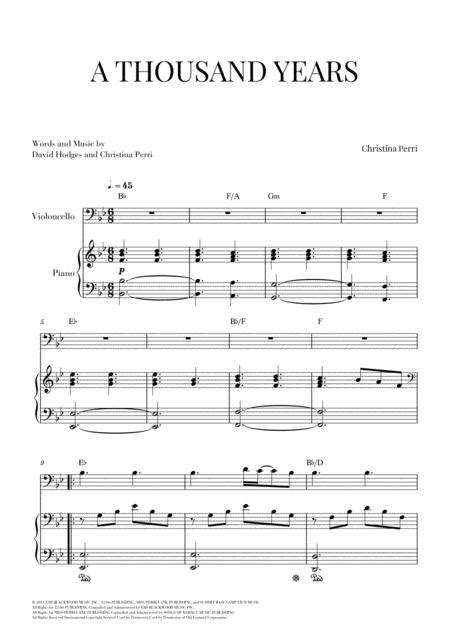 A Thousand Years Piano Sheet Maniainput