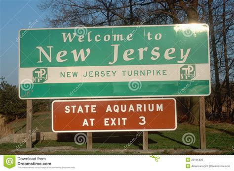 Welcome To New Jersey Sign Stock Photo Image Of States 23166436