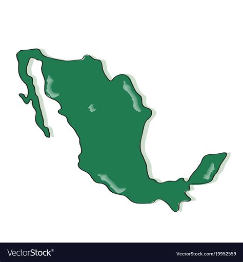Comic Drawing Of A Map Of Mexico Royalty Free Vector Image