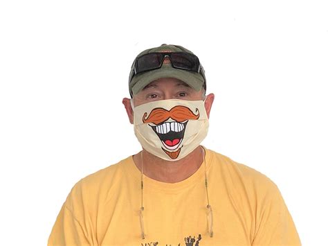 face mask with emotions goatee and mustache with a smile etsy