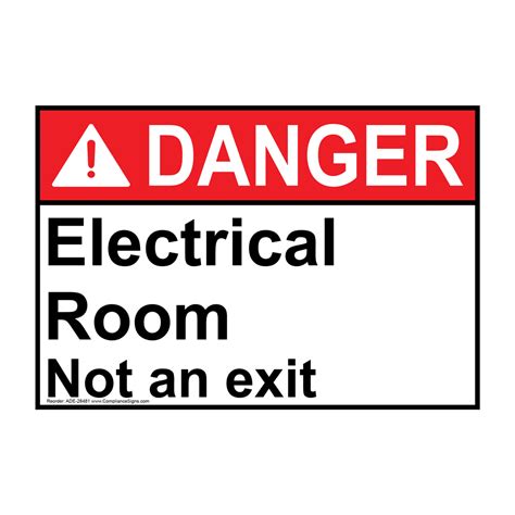 Danger Sign Electrical Room Not An Exit Ansi