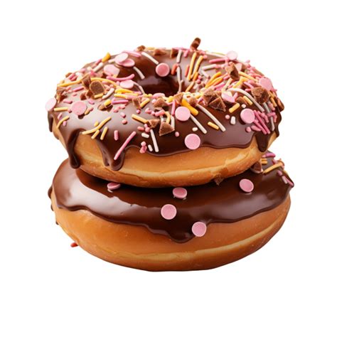 Ai Generated Chocolate Donut Isolated On Transparent Background