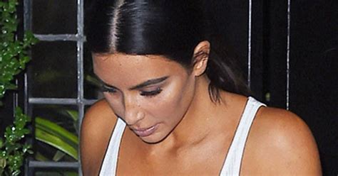 Kim Kardashian S Nipples Steal Her Thunder In Top Stretched To Capacity Daily Star