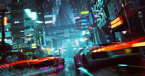 Neon Cyberpunk City Car Racing 4k Hd Artist 4k Wallpapers Images
