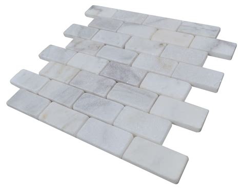 Imperial White Tumbled Marble Mosaic Tiles Miami Stone Source