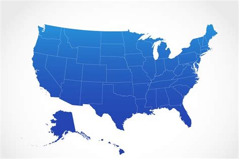 United States Map In Blue Pre Designed Illustrator Graphics