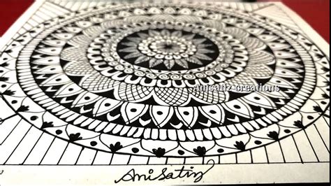 Ep 1 How To Draw Beginners Mandala Art Using Black Pensimple