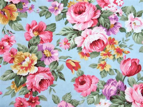 Vintage Blue Floral Fabric Fashion Gallery