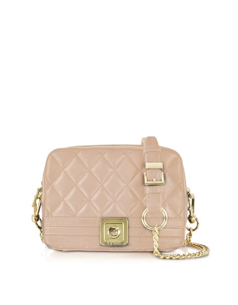 Lyst Love Moschino Quilted Eco Leather Crossbody Bag In Pink