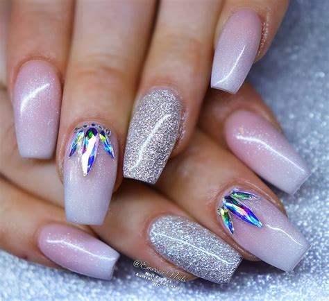 Maybe you would like to learn more about one of these? Crystal dust ombre nails with genuine Swarovski (With ...