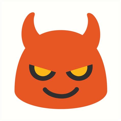 Devil Face Emoji Art Prints By Totesemotes Redbubble