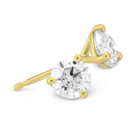 K Yellow Gold Round Diamond Stud Earrings Cttw Borsheims