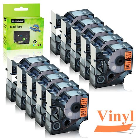 Greencycle 10pk Industrial Permanent Vinyl Label Tapes Compatible For