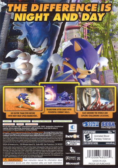 Sonic Unleashed 2008 Xbox 360 Box Cover Art Mobygames