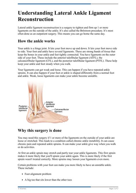 Text Understanding Lateral Ankle Ligament Reconstruction