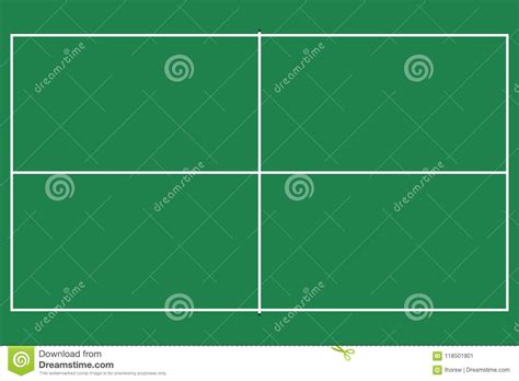 Flat Pin Pong Table Top View Of Ping Pong Field With Line