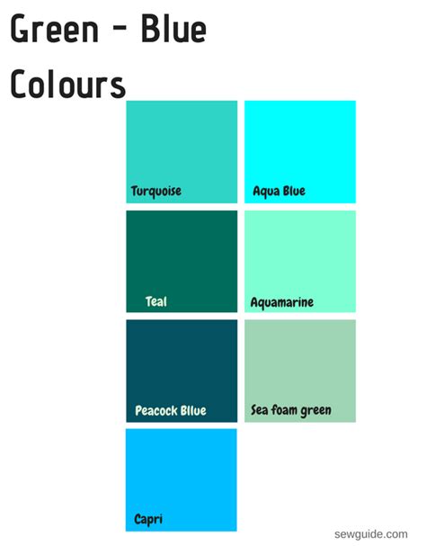 The sets below has both types (similar by name and closer in distance) Color names in fashion design : An easy reference guide ...