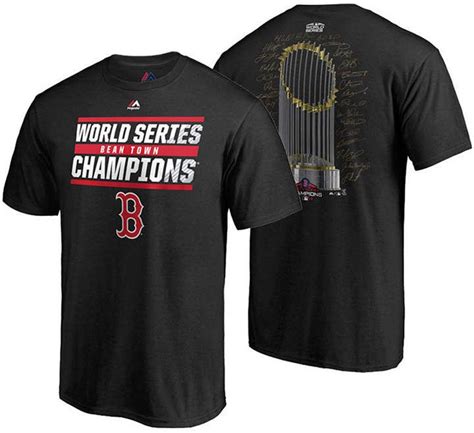 Majestic Men Boston Red Sox World Series Champ Signature Trophy T Shirt