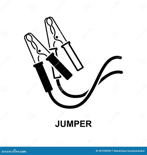Jump Start Vehicle Cable Icon Jumper Cable Icon Isolated On Background