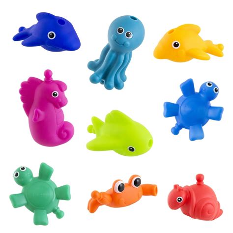 Sassy Snap And Squirt Sea Creatures Bath Toy 9 Pack