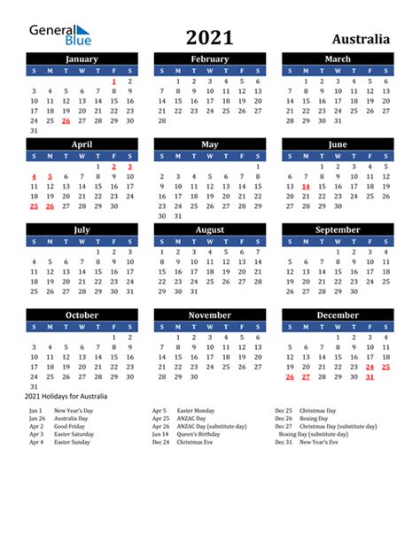 View 2021 Calendar Australia Download Background