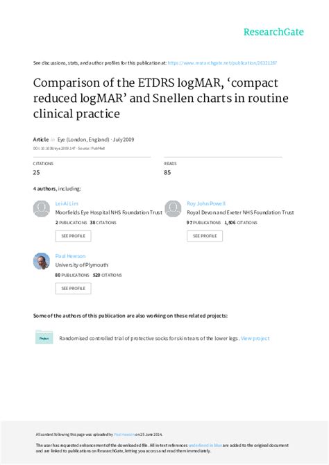 Pdf Comparison Of The Etdrs Logmar ‘compact Reduced Logmar And