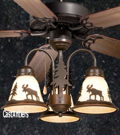 52 Lodge Rustic Cabin Country Ceiling Fan Wlight Kitbearmoosedeer