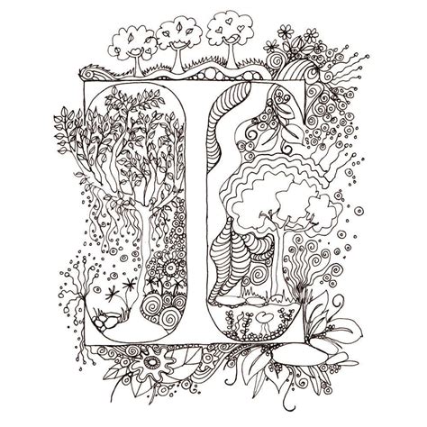 Illuminated Letters Coloring Pages Free Illuminated Manuscript