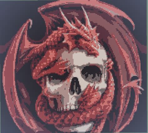 Fantasy Dragon On Skull 8bit Minecraft Light By 8bitxminecraft On Deviantart