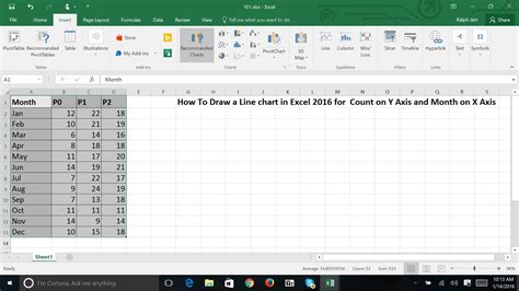 A combination chart displaying annual salary and annual total debt. How to draw a line chart in excel 2016 for count on y axis ...