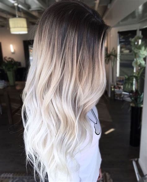 Platinum White And Black Ombre Hair