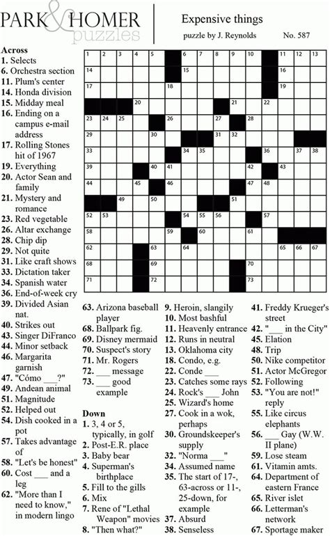 Printable Crossword With Answers 7DF Printable Crossword Puzzles