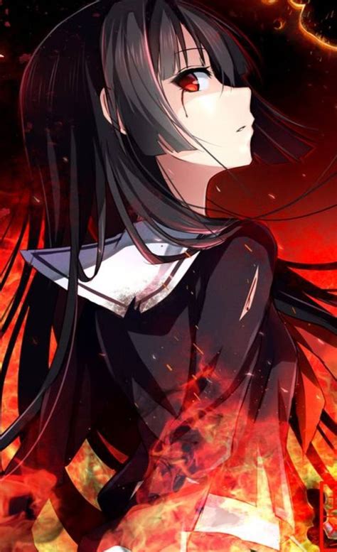 Anime Girl With Fire Wallpapers Wallpaper Cave