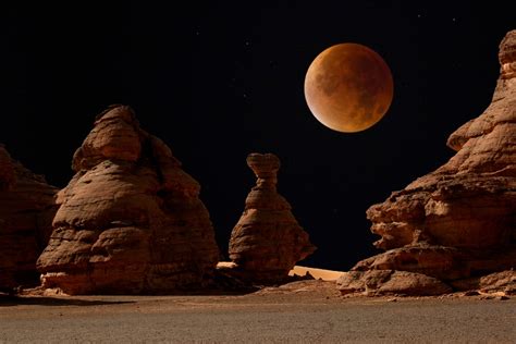 Libya Libya Composite Image Of The Blood Moon Created By Flickr