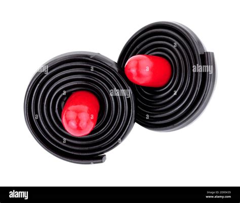 Liquorice Spinning Tops Soft Liquorice Strips Wrapped Around A Red