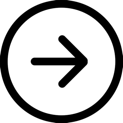 Right Arrow Circular Button Outline Free Arrows Icons