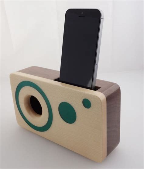 But for something with more of an analog feel, build this diy iphone speaker out of plywood. Handmade walnut wood iPhone acoustic speaker box | Diy phone holder, Speaker box, Wood speakers