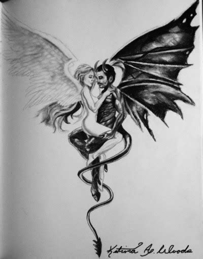 35 Latest Sketch Angel And Devil Love Drawing The