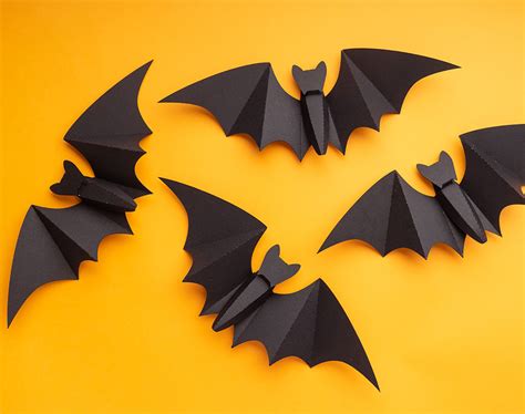 3d Paper Bat Svg Papercraft Bat Template Halloween Decor Ph