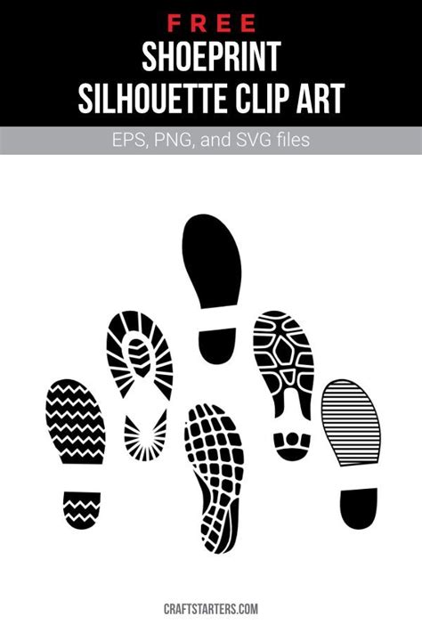 The Shoeprint Silhouette Clip Art Is Shown In Black And White With