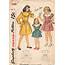 1940s Vintage Simplicity Sewing Pattern 1700 Easy Uncut Girls Dress 6 