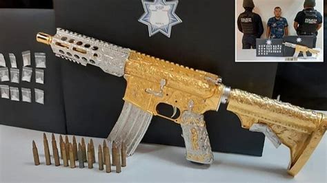 Mexican Police Seize Personalized Gold Plated Assault Rifle From Boss