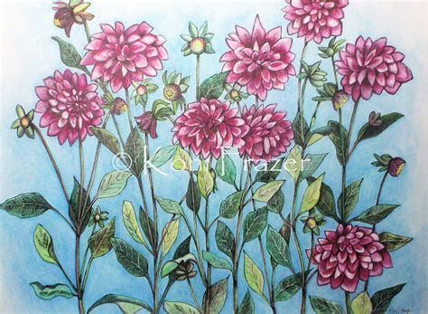 When autocomplete results are available use up and down arrows to review and enter to select. Dahlias original watercolor painting | Original watercolor ...