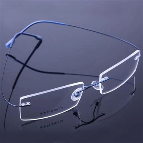rimless titanium eyeglasses frames women men flexible optical frame prescription spectacle