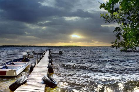 South Manistique Lake With Dock Photograph By Evie Carrier Fine Art