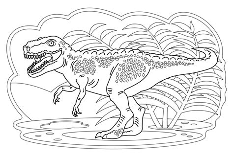 Jurassic World T Rex Ausmalbild 1 Tasya Graha