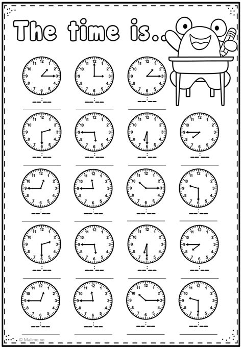 Telling Time On Clocks Worksheet