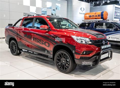 Ssangyong Musso Pickup Truck At The Brussels Autosalon Motor Show