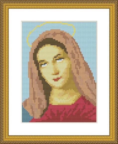 Cross Stitch Pattern Catholic Virgin Marypray Printable Etsy
